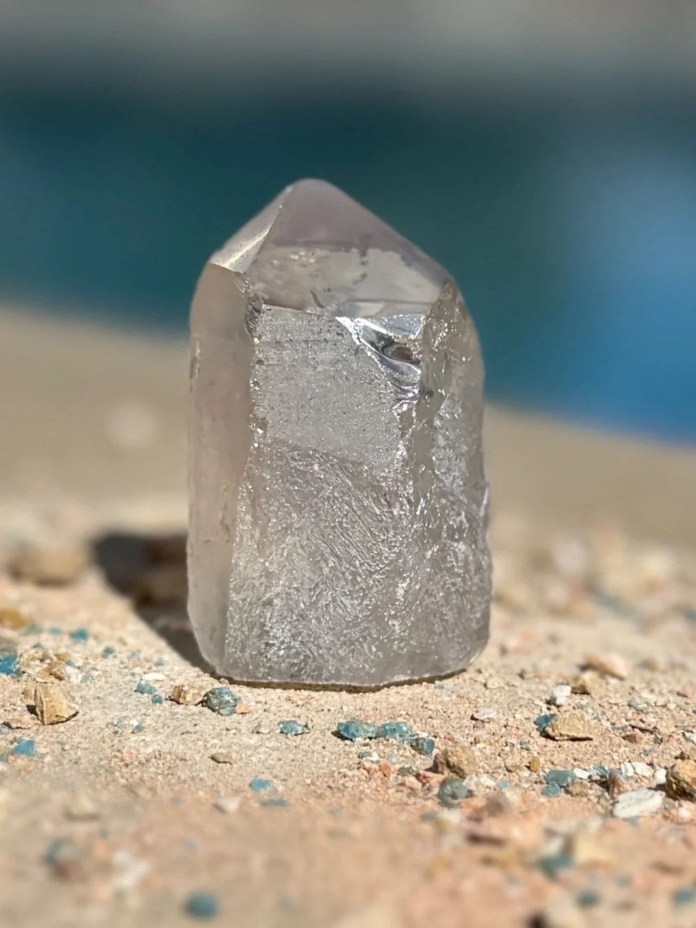 Bahia Angel Aura Grey Garden Phantom Quartz Crystal Point Tower